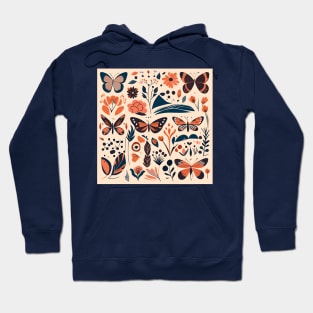 monarch butterflies hand drawing pattern Hoodie